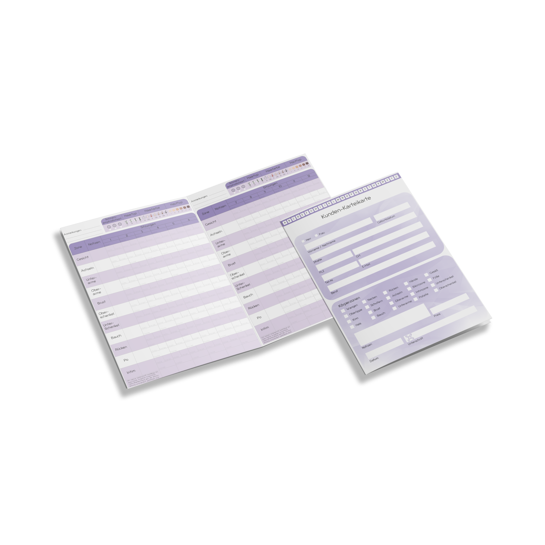 Kundenkarteikarte A5 - lila (50 Stk.)