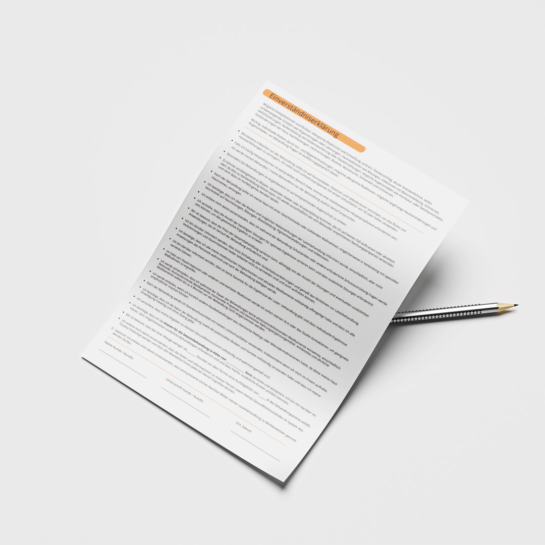 Anamnesebogen & Einverständniserklärung (orange) - Digital – Bild 3