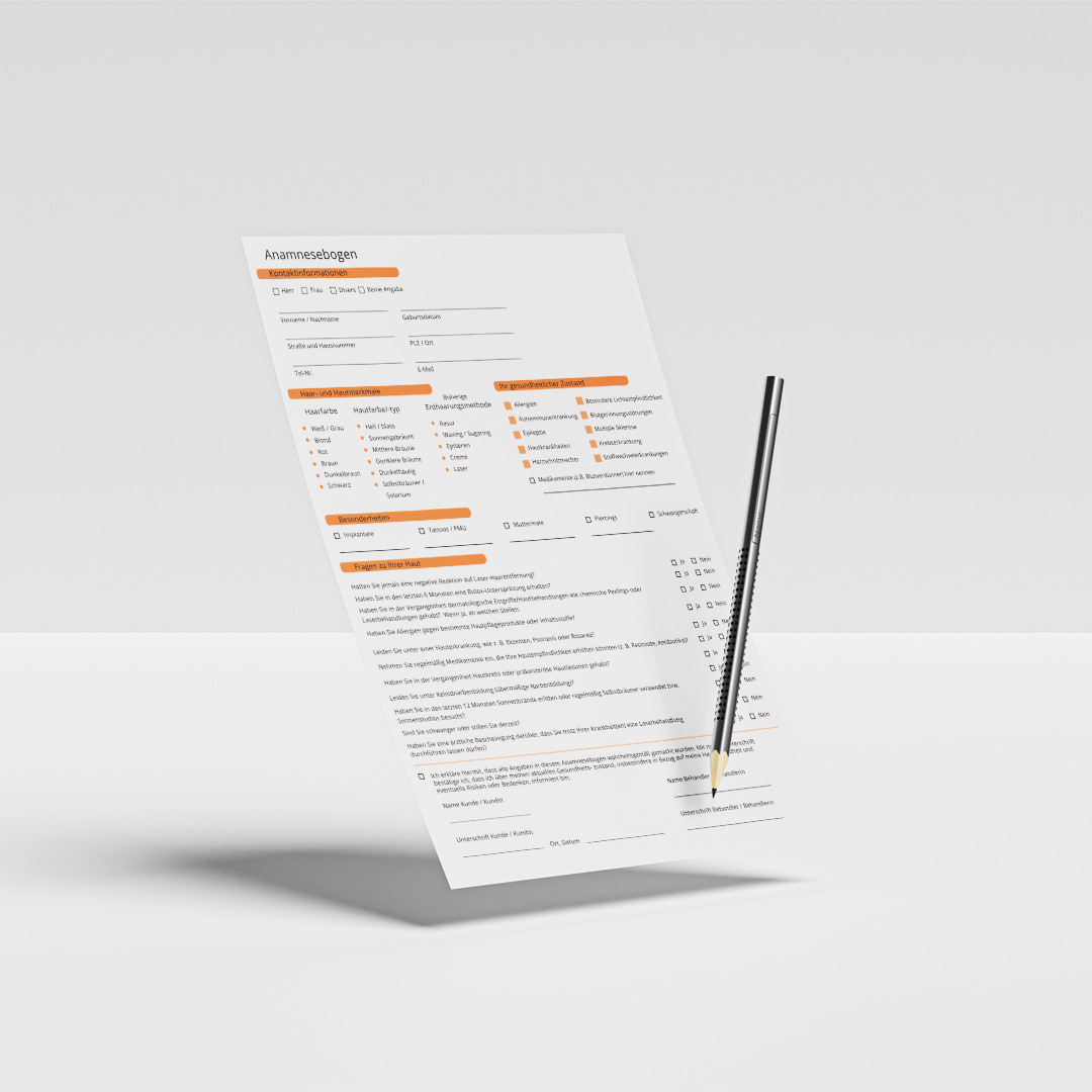 Anamnesebogen & Einverständniserklärung (orange) - Digital – Bild 4